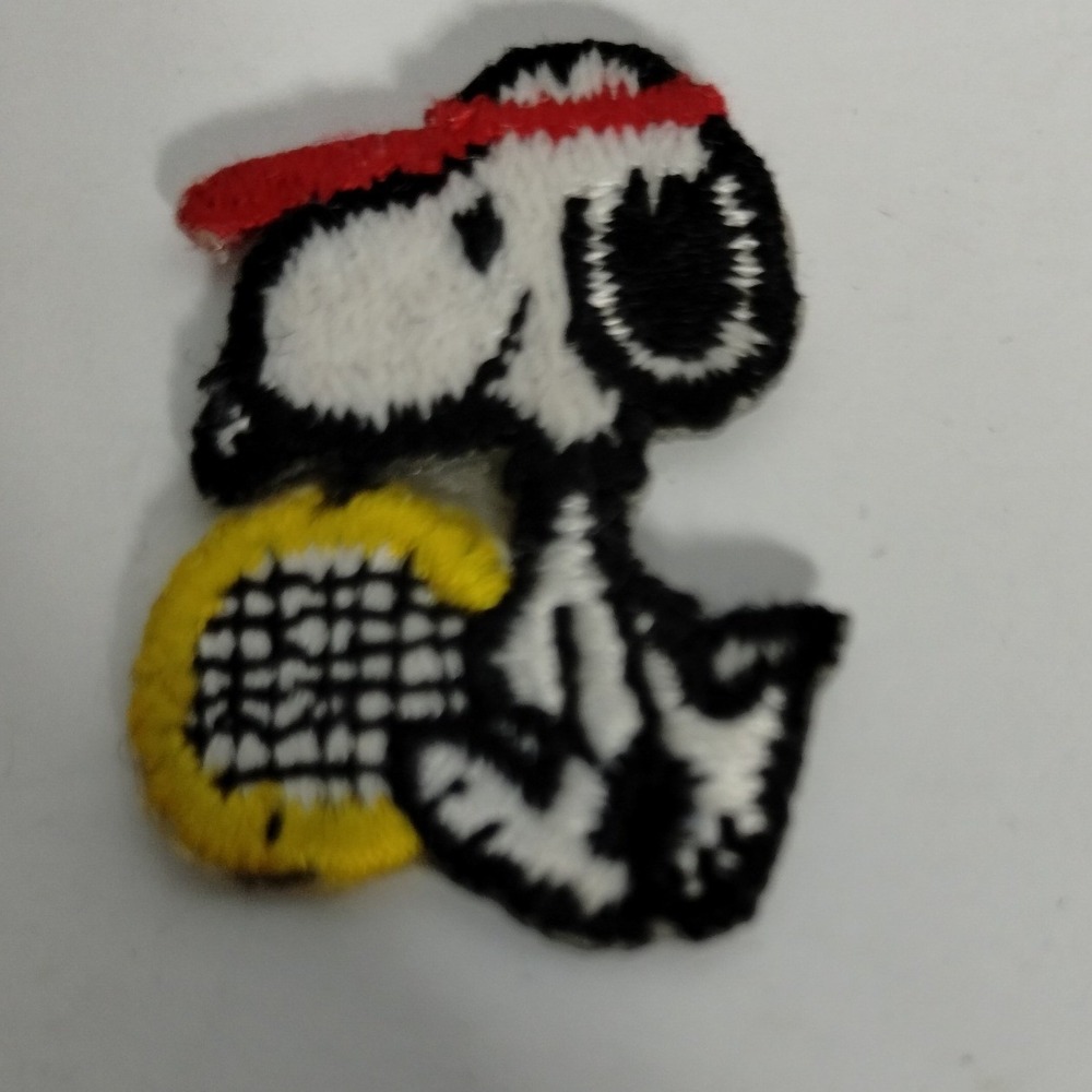 Vintage Snoopy Tennis Embroidered Patch Peanuts Character Sew On Applique Small